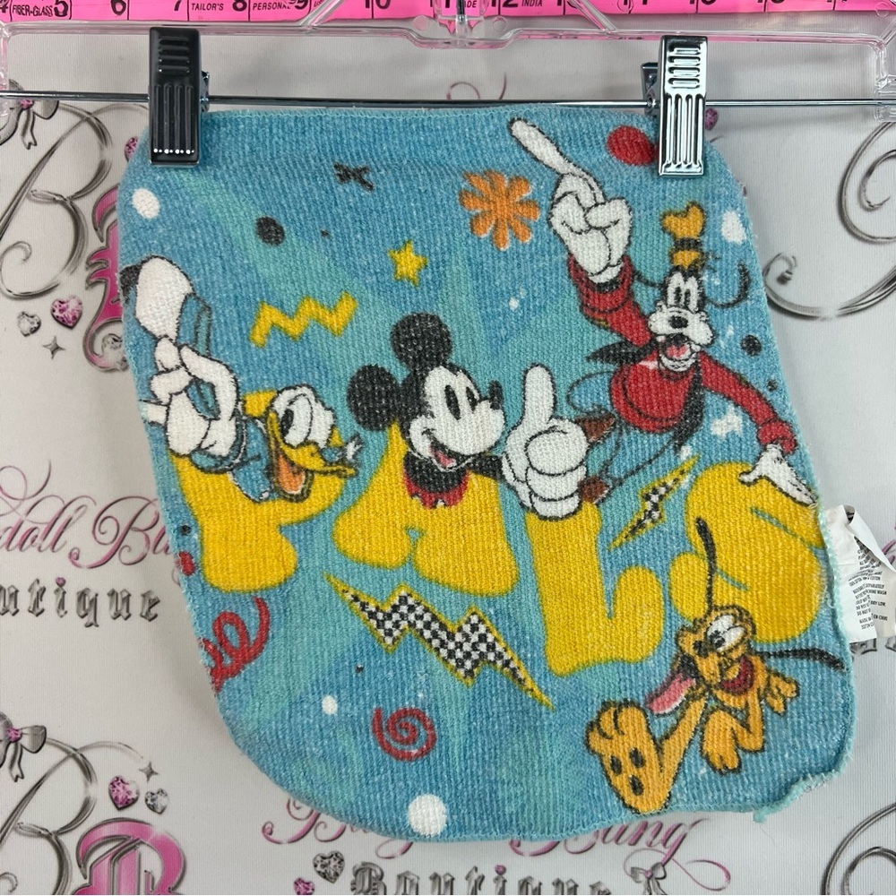 Disney Kids Mickey & Friends Cosmetic Washcloth In Blue ,Red, Yellow, & Black
